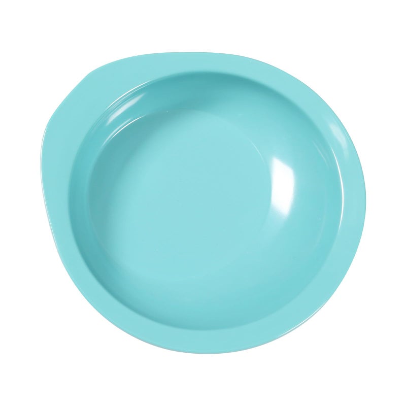 Ehucon Adaptive Scoop Weighted Non-Slip Plates,Spill-Proof Melamine Bowl with Extra Wall for Elderly/Adults/Handicapped/Arthritis/Hand Tremors to Self-Feeding (Aqua, Bowl)